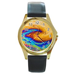 My Bubble Project Round Gold Metal Watch by artworkshop