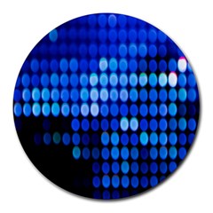 Pattern Blue Logo Round Mousepad by artworkshop