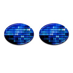 Pattern Blue Logo Cufflinks (oval) by artworkshop