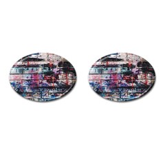 Splattered Paint On Wall Cufflinks (oval) by artworkshop