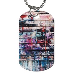 Splattered Paint On Wall Dog Tag (one Side) by artworkshop