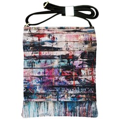 Splattered Paint On Wall Shoulder Sling Bag by artworkshop