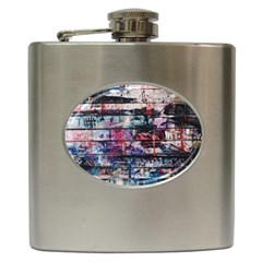 Splattered Paint On Wall Hip Flask (6 Oz) by artworkshop