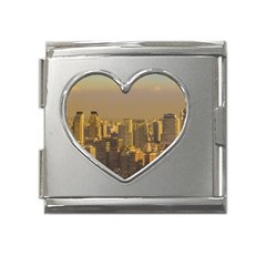 Buenos Aires City Aerial View002 Mega Link Heart Italian Charm (18mm) by dflcprintsclothing
