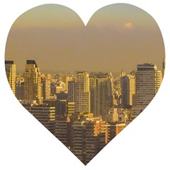 Buenos Aires City Aerial View002 Wooden Puzzle Heart by dflcprintsclothing