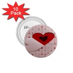 Valentine Day Heart Love Logo 1.75  Buttons (10 pack) Front