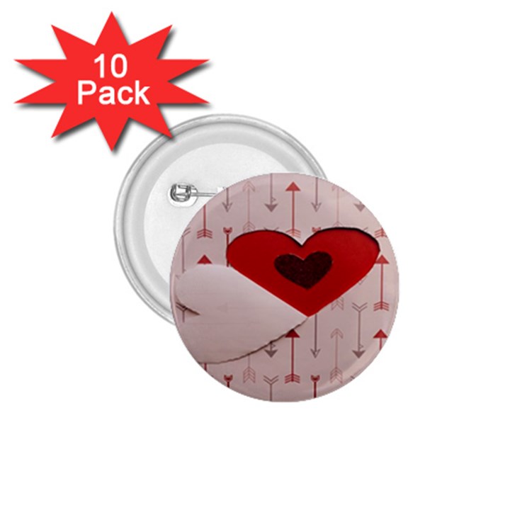 Valentine Day Heart Love Logo 1.75  Buttons (10 pack)