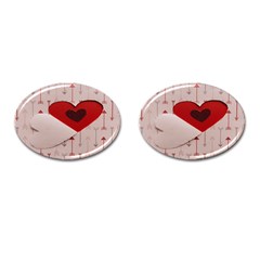 Valentine Day Heart Love Logo Cufflinks (oval) by artworkshop