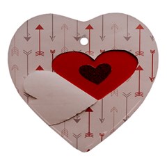 Valentine Day Heart Love Logo Heart Ornament (two Sides) by artworkshop