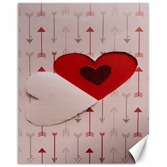 Valentine Day Heart Love Logo Canvas 11  X 14  by artworkshop