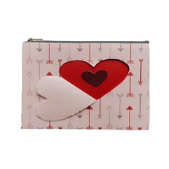 Valentine Day Heart Love Logo Cosmetic Bag (large) by artworkshop