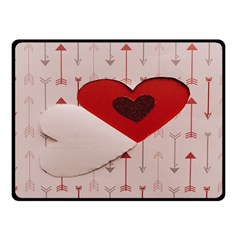 Valentine Day Heart Love Logo Fleece Blanket (small)