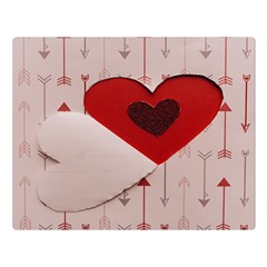 Valentine Day Heart Love Logo One Side Premium Plush Fleece Blanket (large) by artworkshop