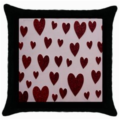 Valentine Day Heart Love Pattern Throw Pillow Case (black)