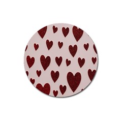 Valentine Day Heart Love Pattern Magnet 3  (round) by artworkshop