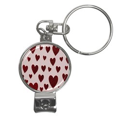 Valentine Day Heart Love Pattern Nail Clippers Key Chain by artworkshop