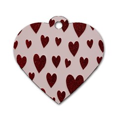 Valentine Day Heart Love Pattern Dog Tag Heart (one Side) by artworkshop