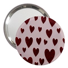 Valentine Day Heart Love Pattern 3  Handbag Mirrors by artworkshop