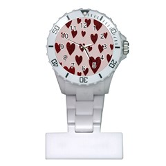 Valentine Day Heart Love Pattern Plastic Nurses Watch