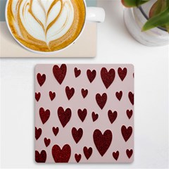 Valentine Day Heart Love Pattern Uv Print Square Tile Coaster  by artworkshop