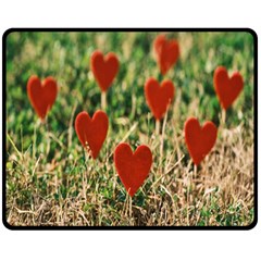 Valentine Day Heart Pattern Love One Side Fleece Blanket (Medium)