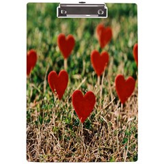 Valentine Day Heart Pattern Love A4 Acrylic Clipboard by artworkshop