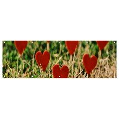 Valentine Day Heart Pattern Love Banner and Sign 12  x 4 