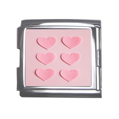 Valentine Day Heart Pattern Pink Mega Link Italian Charm (18mm) by artworkshop