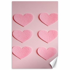 Valentine Day Heart Pattern Pink Canvas 12  X 18  by artworkshop