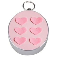 Valentine Day Heart Pattern Pink Silver Compasses by artworkshop