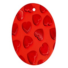 Valentine Day Heart Pattern  Oval Ornament (two Sides) by artworkshop