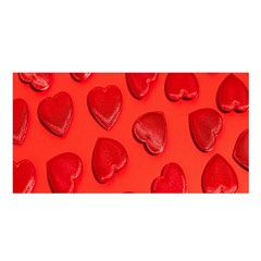 Valentine Day Heart Pattern  Satin Shawl 45  X 80  by artworkshop
