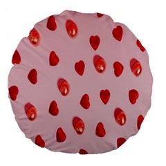 Valentine Day Heart Pattern Large 18  Premium Flano Round Cushions by artworkshop