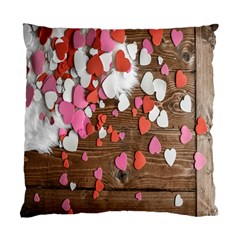 Valentine Day Heart Wallpaper Standard Cushion Case (two Sides) by artworkshop