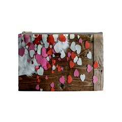 Valentine Day Heart Wallpaper Cosmetic Bag (medium) by artworkshop