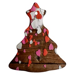 Valentine Day Heart Wallpaper Ornament (christmas Tree)  by artworkshop