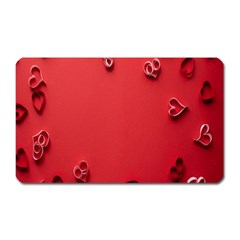 Valentine Day Logo Heart Ribbon Magnet (rectangular) by artworkshop
