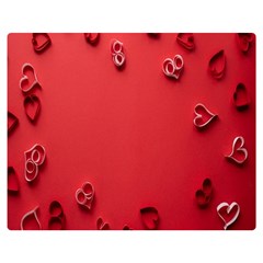 Valentine Day Logo Heart Ribbon Premium Plush Fleece Blanket (medium) by artworkshop