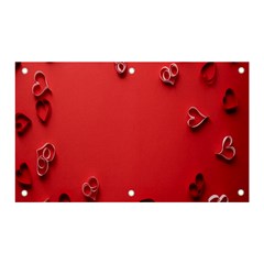 Valentine Day Logo Heart Ribbon Banner And Sign 5  X 3 