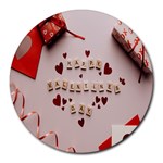 Valentine Gift Box Round Mousepad Front