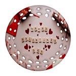 Valentine Gift Box Round Filigree Ornament (Two Sides) Front