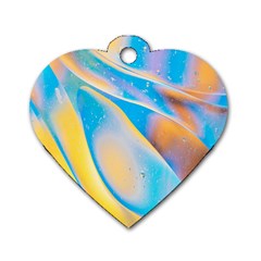 Water And Sunflower Oil Dog Tag Heart (one Side) by artworkshop