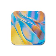 Water And Sunflower Oil Rubber Square Coaster (4 Pack)