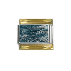 Water Sea Gold Trim Italian Charm (9mm) by artworkshop