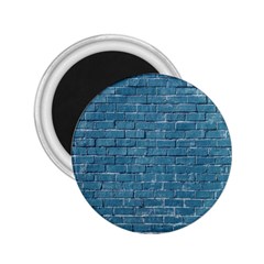 White And Blue Brick Wall 2.25  Magnets