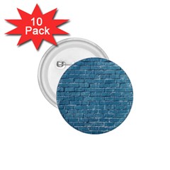 White And Blue Brick Wall 1.75  Buttons (10 pack)