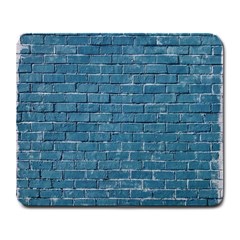White And Blue Brick Wall Large Mousepad