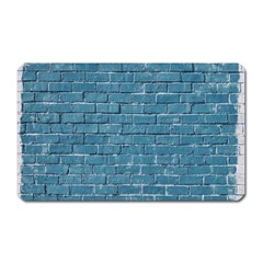 White And Blue Brick Wall Magnet (Rectangular)