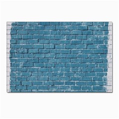 White And Blue Brick Wall Postcard 4 x 6  (Pkg of 10)