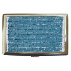 White And Blue Brick Wall Cigarette Money Case by artworkshop